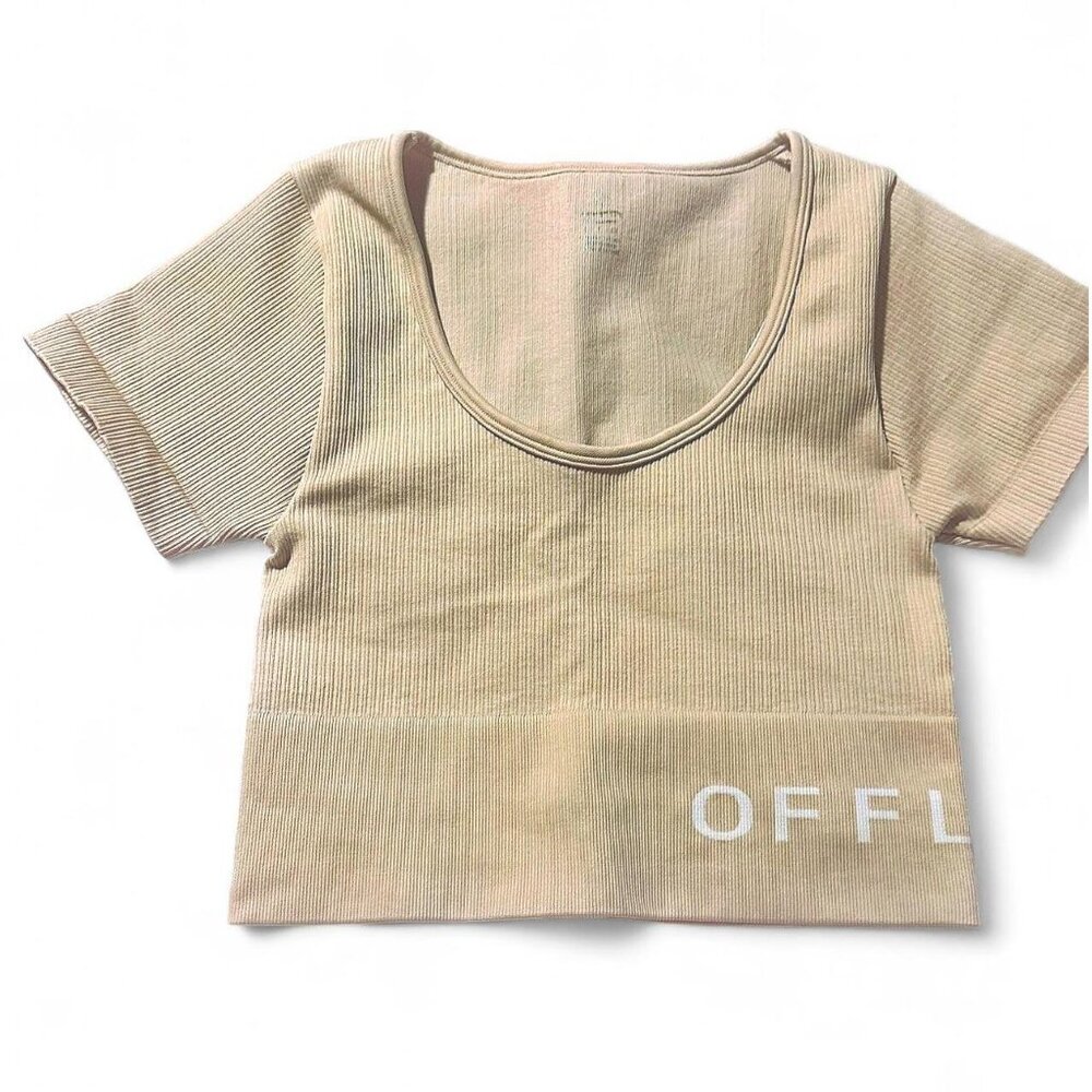 NWT Peach Offline/Aerie Cropped Workout Tee